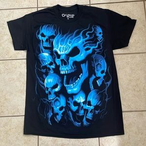 Liquid Blue Skull Tee - NWOT